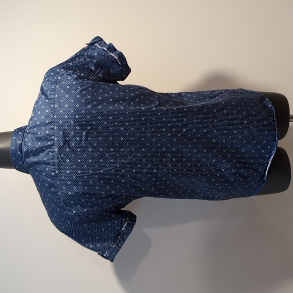 Au Noir Navy Blue Button Front Shirt Short Sleeve - Picture 5 of 11